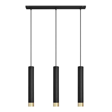 LED Suspension filaire TUBA 3xGU10/4,8W/230V noir/doré