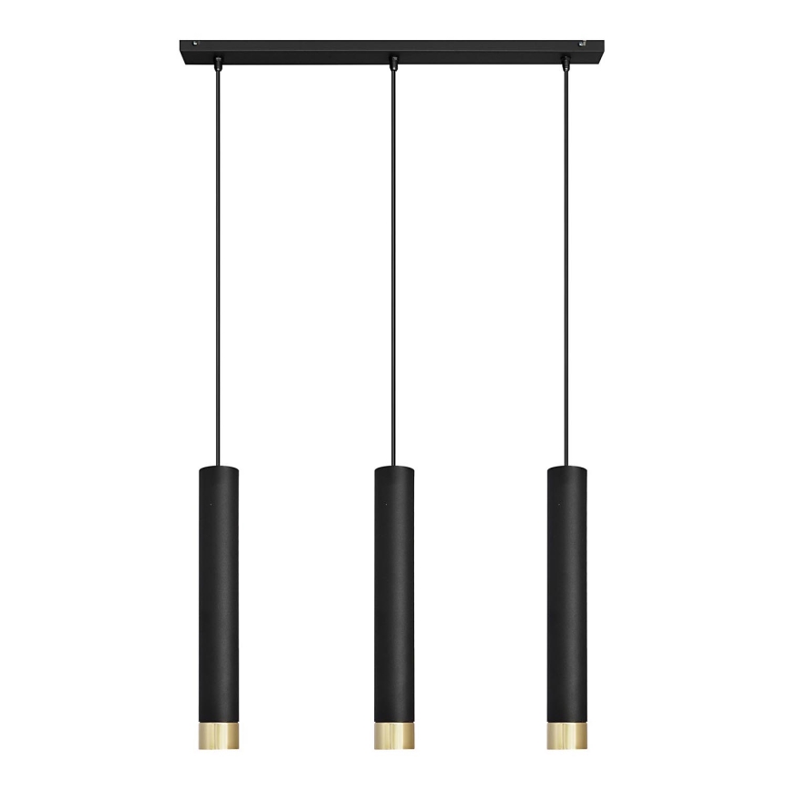 LED Suspension filaire TUBA 3xGU10/4,8W/230V noir/doré