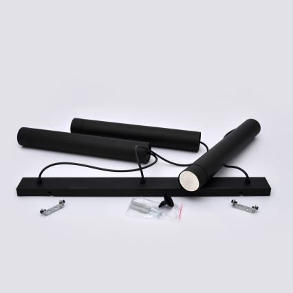 LED Suspension filaire TUBA 3xGU10/4,8W/230V noir