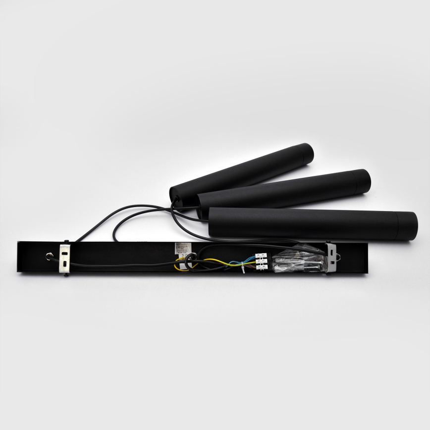 LED Suspension filaire TUBA 3xGU10/4,8W/230V noir