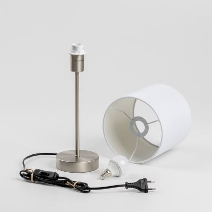 LED tafellamp 1xE14/5W/230V wit/mat chroom