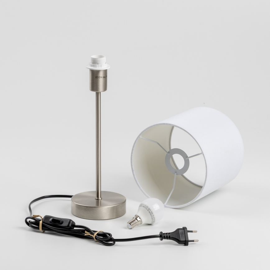 LED tafellamp 1xE14/5W/230V wit/mat chroom