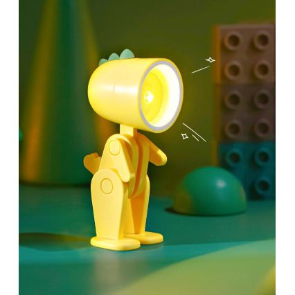 LED tafellamp LED/0,06W/3xLR41 dinosaurus geel