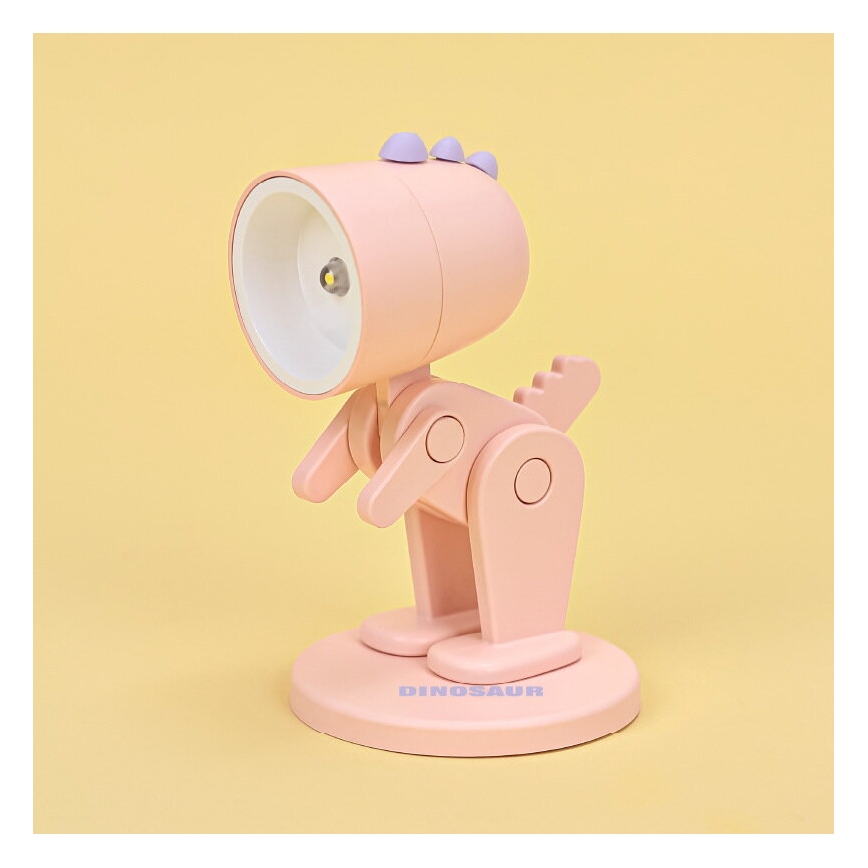 LED tafellamp LED/0,06W/3xLR41 roze dinosaurus