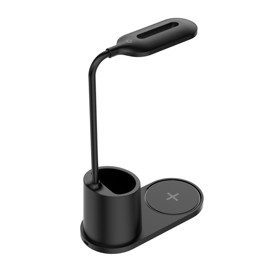 LED Tafellamp LED/3W/5V met draadloos opladen zwart