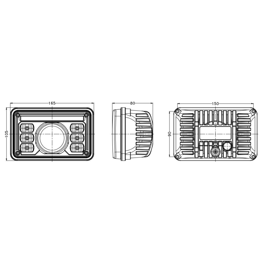 LED Tractor koplamp LED/69W/10-30V IP69 5700K rechthoekig