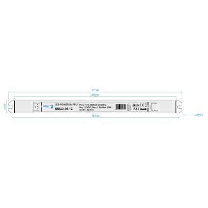 LED Transformateur électrique DRIVER 30W/230V/12V IP67