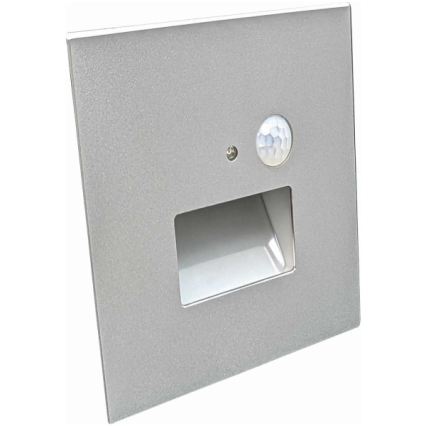 LED-traplamp met bewegings- en schemersensor, instelbare kleurtemperatuur 3000/4000/6000K, 1,5W/230V, grijs