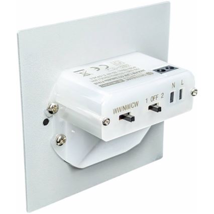 LED-traplamp met bewegings- en schemersensor, instelbare kleurtemperatuur 3000/4000/6000K, 1,5W/230V, grijs