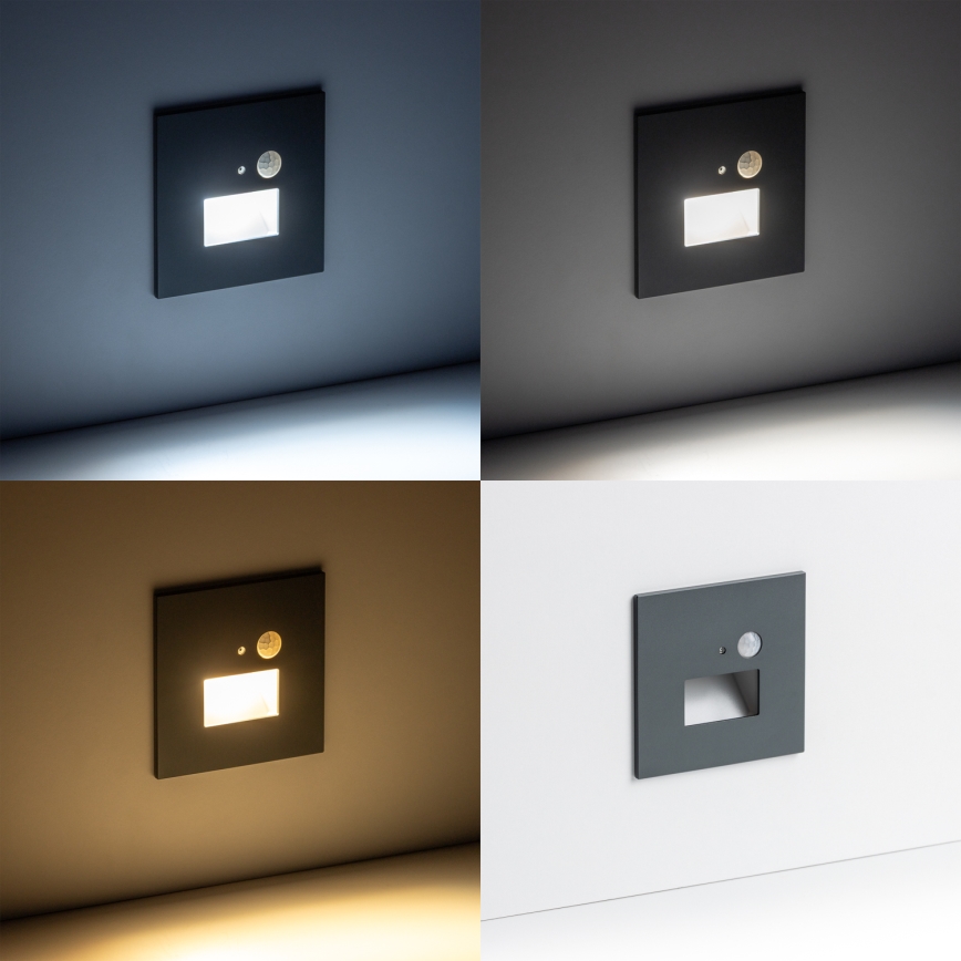 LED trapverlichting met bewegings- en schemersensor LED/1,5W/230V 3000/4000/6000K antraciet
