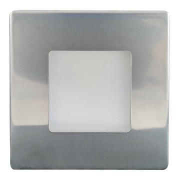 LED Trapverlichting voor buiten LED/1,7W/230V 4000K IP44 glanzend chroom