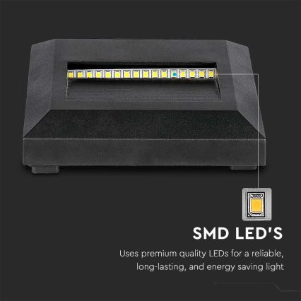 LED Trapverlichting voor buiten LED/2W/230V IP65 3000K zwart