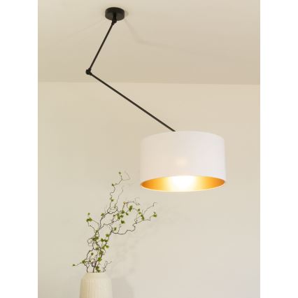LED verstelbare hanglamp met staaf GORTA 1xE27/60W/230V wit/goud