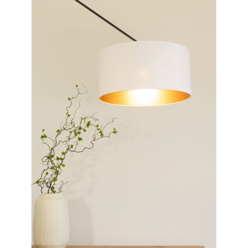 LED verstelbare hanglamp met staaf GORTA 1xE27/60W/230V wit/goud