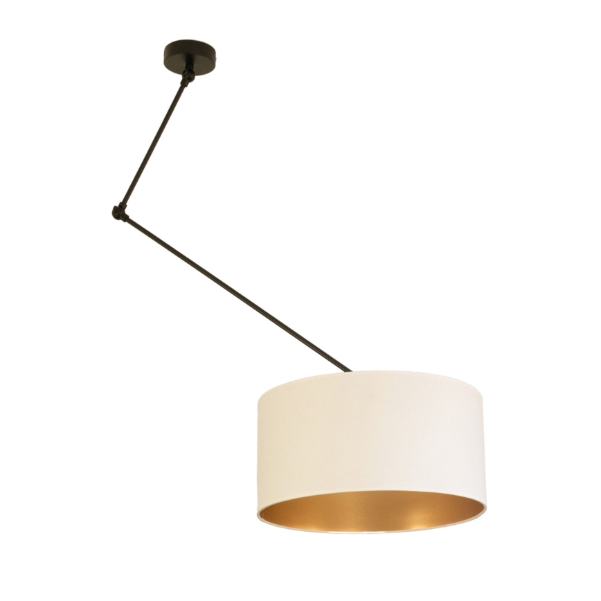 LED verstelbare hanglamp met staaf GORTA 1xE27/60W/230V wit/goud