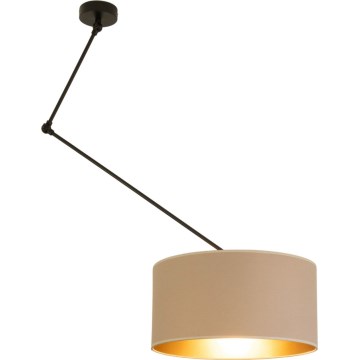 LED verstelbare hanglamp met stang GORTA 1xE27/60W/230V beige/goud
