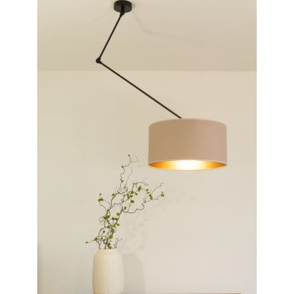 LED verstelbare hanglamp met stang GORTA 1xE27/60W/230V beige/goud