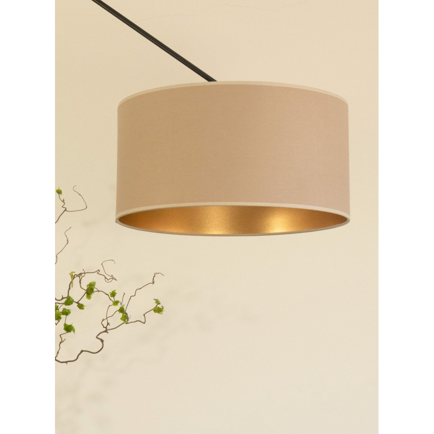 LED verstelbare hanglamp met stang GORTA 1xE27/60W/230V beige/goud