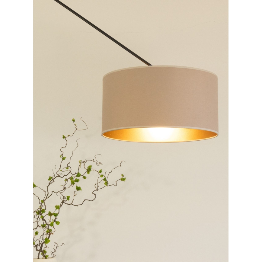 LED verstelbare hanglamp met stang GORTA 1xE27/60W/230V beige/goud