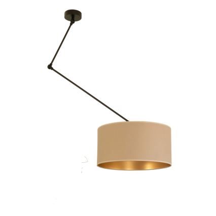 LED verstelbare hanglamp met stang GORTA 1xE27/60W/230V beige/goud