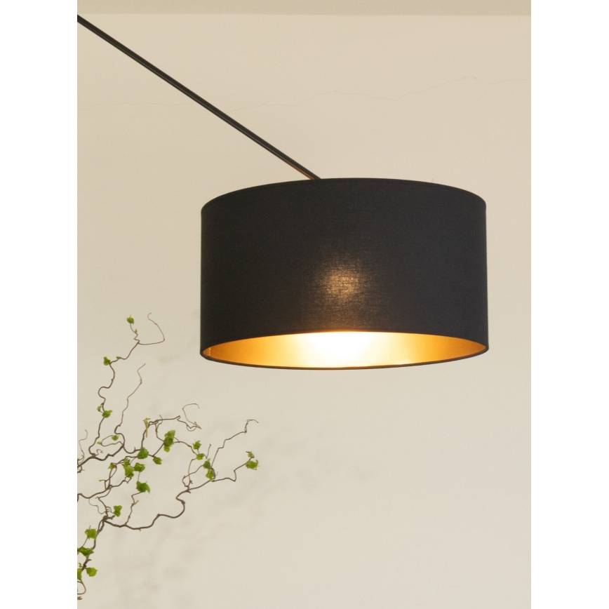 LED verstelbare hanglamp met stang GORTA 1xE27/60W/230V zwart/goud