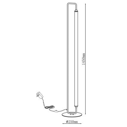 LED vloerlamp FELICJA LED/24W/230V 4000K zwart