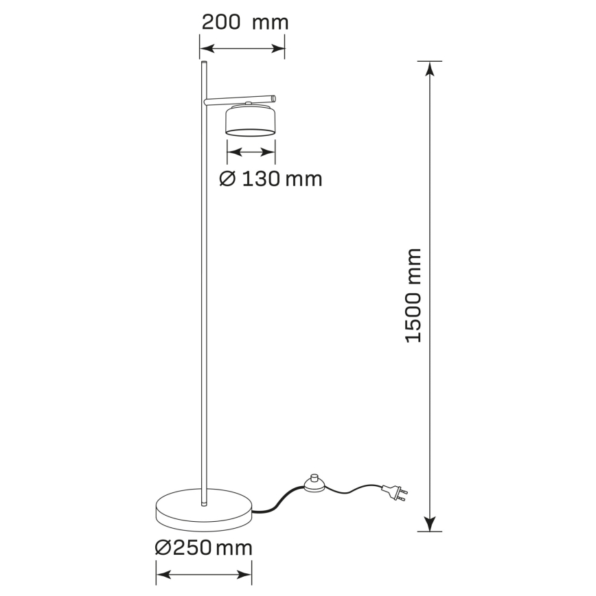 LED vloerlamp OFELIA 1xGX53/6W/230V zwart/rookglas
