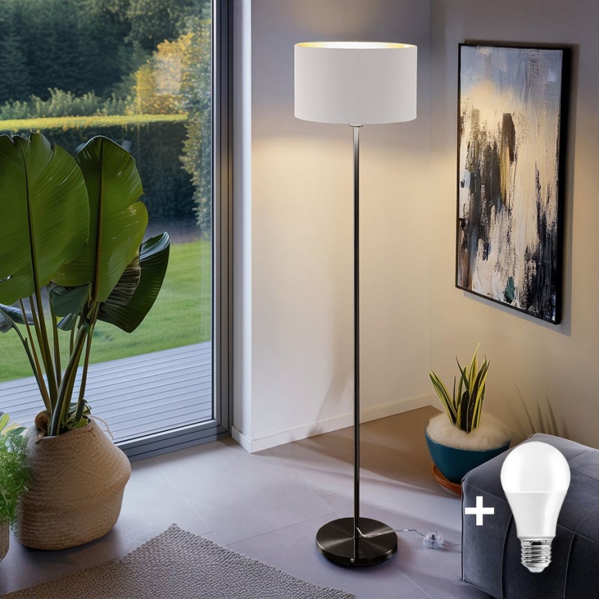 LED vloerlamp TUNJA 1xE27/20W/230V pr. 38 cm zwart/wit