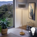 LED-vloerlamp TUNJA 1xE27/20W/230V Ø 38 cm goud/bruin