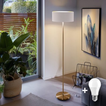 LED vloerlamp TUNJA 1xE27/20W/230V Ø 38 cm goud/wit