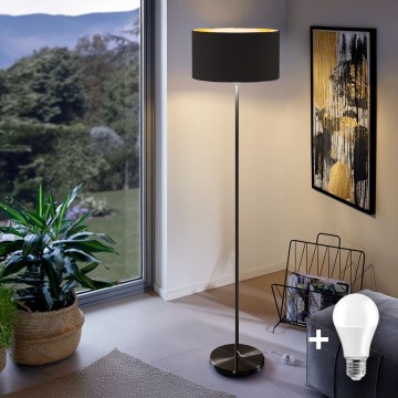 LED vloerlamp TUNJA 1xE27/20W/230V Ø 38 cm zwart