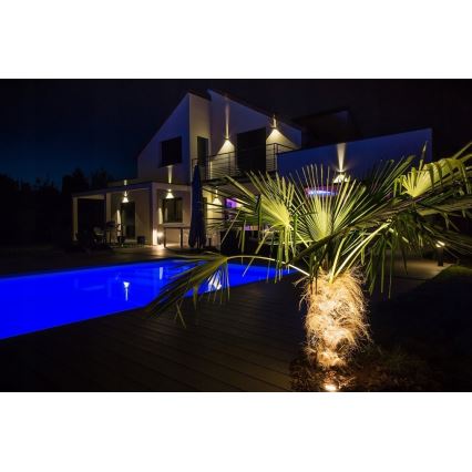 LED Wand Lamp voor Buiten 2xLED/3W/230V IP54 zwart