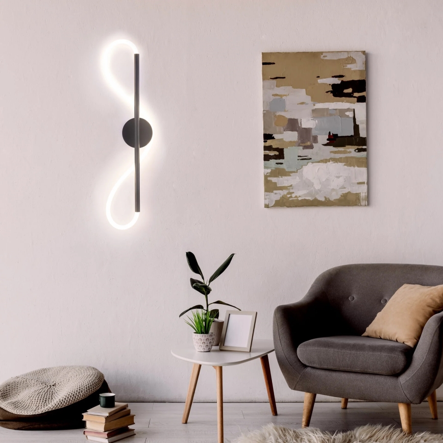 LED wand verlichting EMMA LED/19W/230V zwart