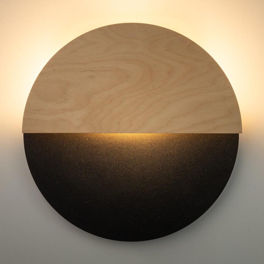 LED wand verlichting LUNA LED/7W/230V diameter 36 cm zwart/beige