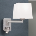 LED Wandlamp CARLTON 1xE27/40W/230V + LED/3W wit/mat chroom