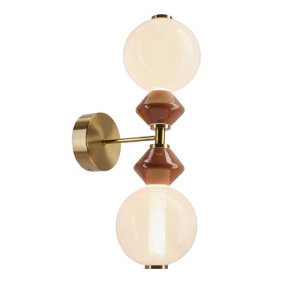 LED wandlamp FLORES 2xLED/5W/230V goud/bruin