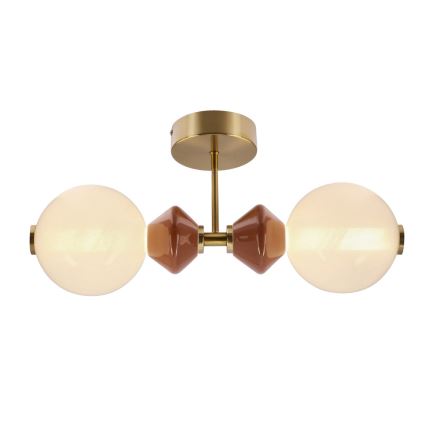 LED wandlamp FLORES 2xLED/5W/230V goud/bruin