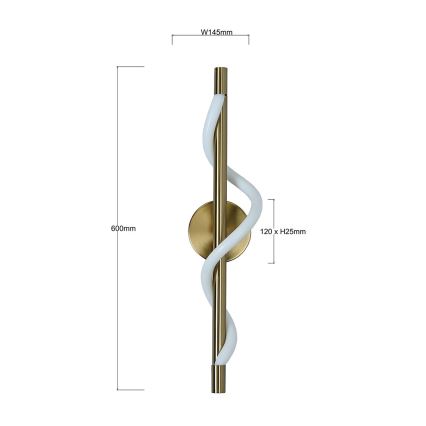 LED-wandlamp MELECA LED/12W/230V 3000/4000/6000K goud