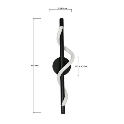 LED-wandlamp MELECA LED/12W/230V 3000/4000/6000K zwart