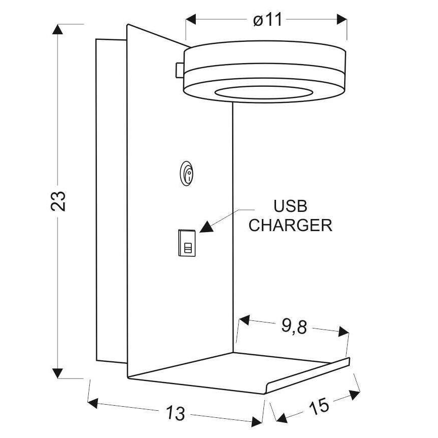 LED Wandlamp met oplader COMPACT LED/4W/230V