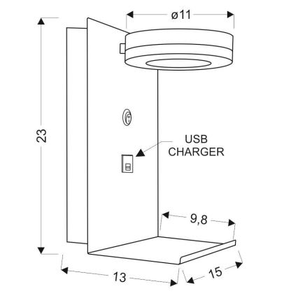 LED Wandlamp met oplader COMPACT LED/4W/230V