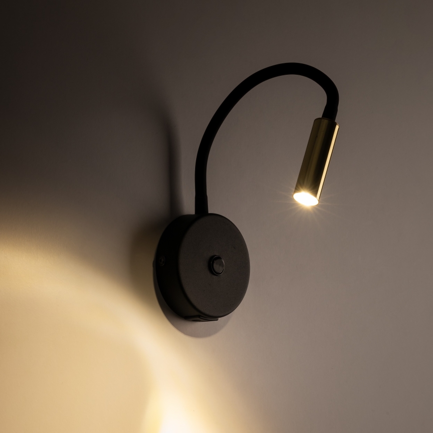 LED Wandlamp met USB port LAGOS 1xG9/3W/5V 4000K zwart/goud
