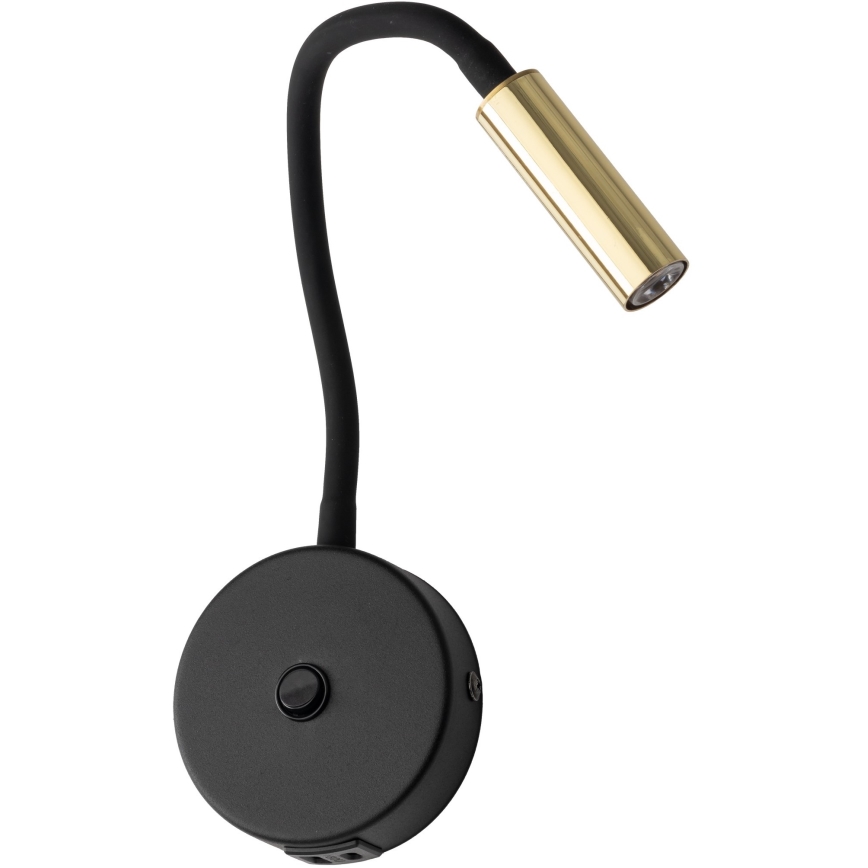 LED Wandlamp met USB port LAGOS 1xG9/3W/5V 4000K zwart/goud