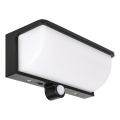LED-wandlamp op zonne-energie met bewegings- en schemersensor LED/3W/3,7V IP54 1500 mAh zwart