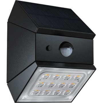LED-wandlamp op zonne-energie met sensor LED/2,5 W/3,7 V 3000/4000/6000 K IP65 1200 mAh zwart