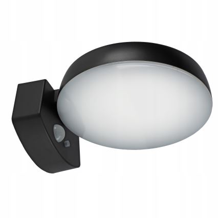 Dimbare LED-zonne-wandlamp met sensor LED/3W/3,7V 1800 mAh IP54 zwart