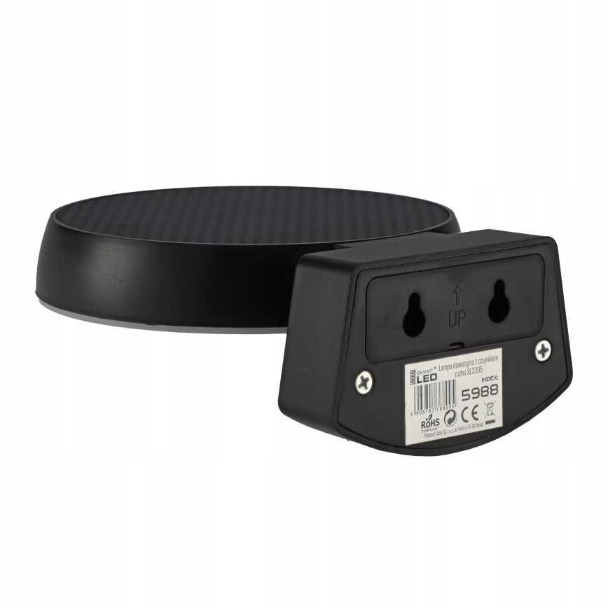 Dimbare LED-zonne-wandlamp met sensor LED/3W/3,7V 1800 mAh IP54 zwart