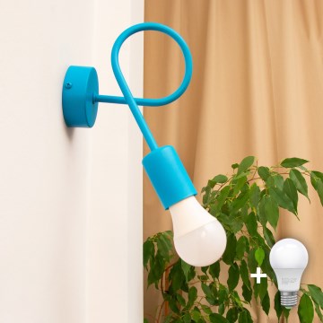 LED-wandlamp OXFORD 1xE27/15W/230V blauw