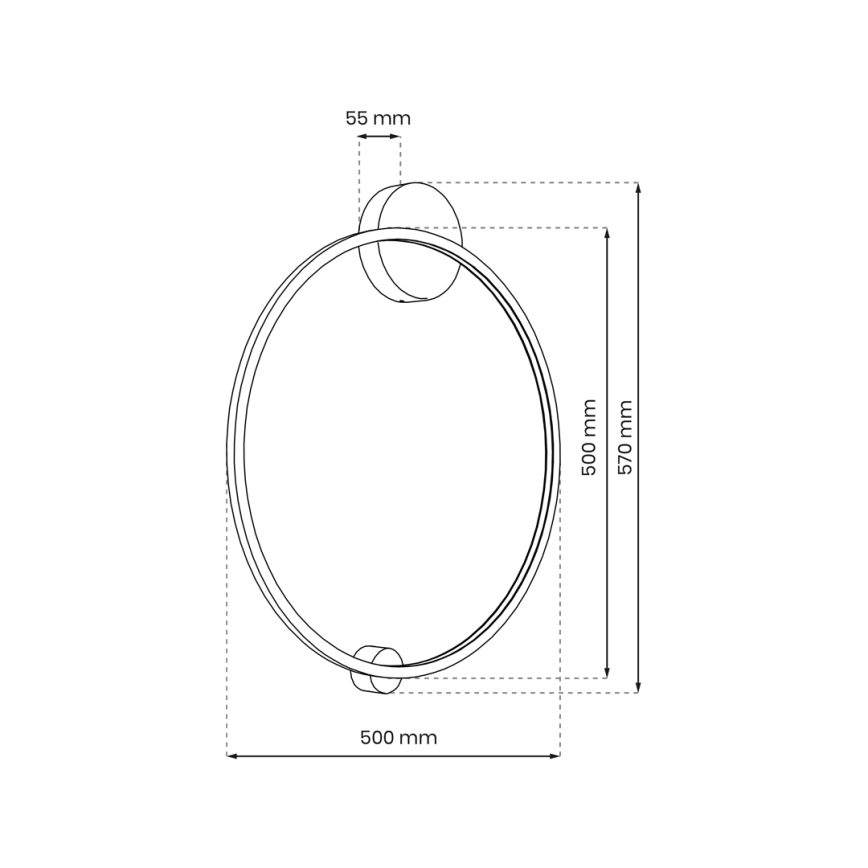 LED Wandlamp SATURNO LED/25W/230V Ø 50 cm IP44 antraciet