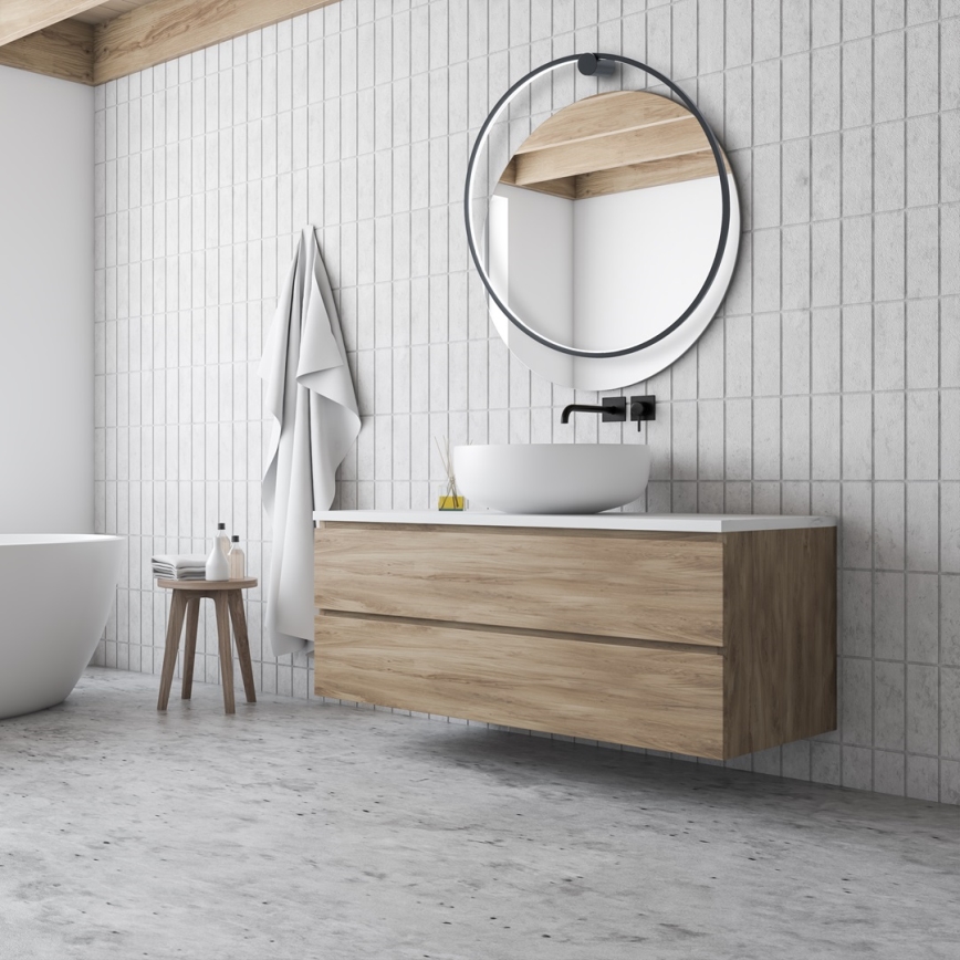 LED-wandlamp SATURNO LED/46W/230V Ø 80 cm IP44 zwart